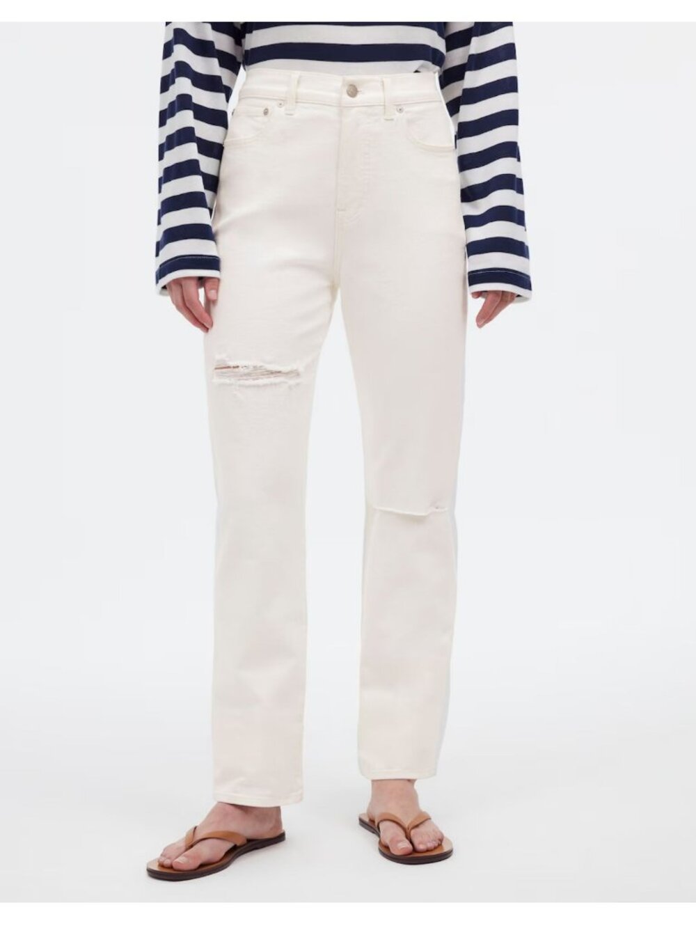 Madewell The Petite '90s Straight Jean Women's Size 30P in Tile White NWT!